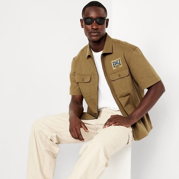 Short-Sleeve Moto Zip Shirt - Picture 6 of 7